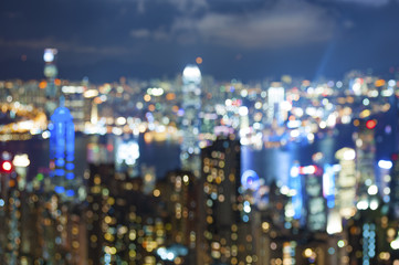 blured lighhts from peak Victoria, Hong Kong