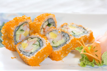 Sushi roll delicious Japanese food menu