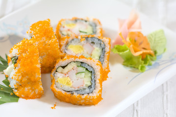 Sushi roll delicious Japanese food menu