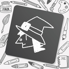 witch doodle drawing