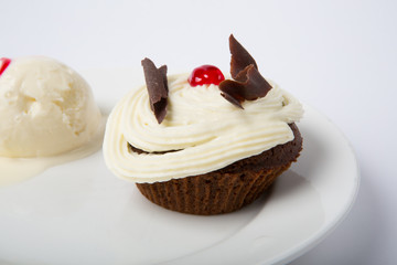 Cupcake with ice cream
