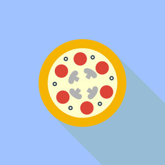 Icon pizza. Symbol. Flat. Vector illustration.