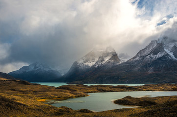 Fototapeta premium Autumn in Patagonia. The Torres del Paine National Park