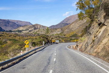 scenic on highway road in New Zealand