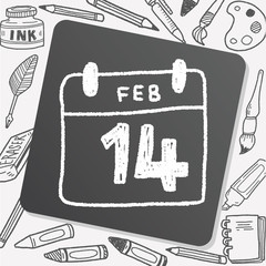 calendar valentine's day doodle drawing