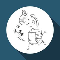sketch icon. money concept.  Flat illiustration , vector