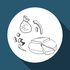 sketch icon. money concept.  Flat illiustration , vector
