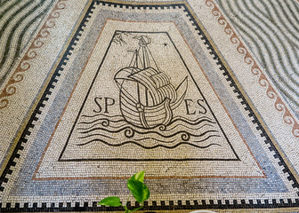 Mount of Beatitudes. Israel. July 9, 2015: Mosaic in the Catholi