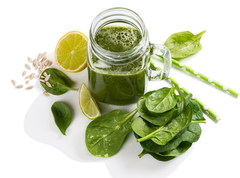 Smoothie of fresh spinach.