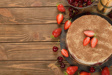 Strawberry tiramisu cake