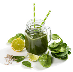Green spinach smoothie.