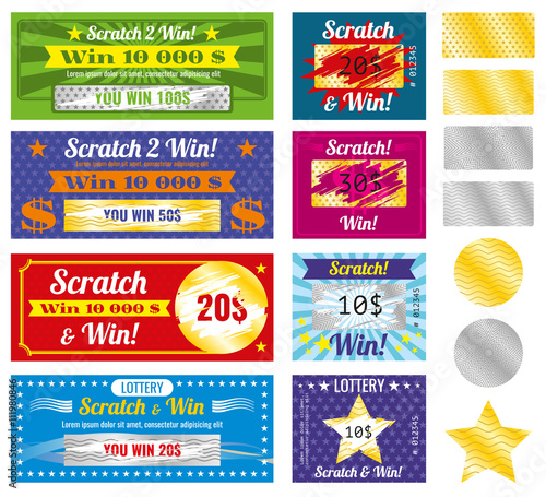 Prize And Luck Lottery Tickets Lottery Tickets With Scratch Effect