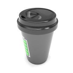 Coffee to go on white. 3d rendering.