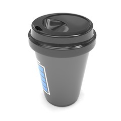 Coffee to go on white. 3d rendering.