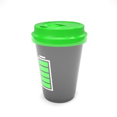 Coffee to go on white. 3d rendering.