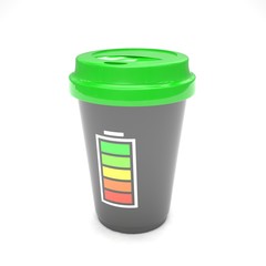 Coffee to go on white. 3d rendering.