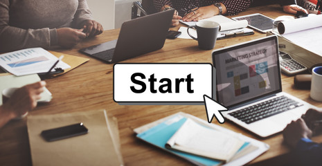 Start Starter Begin Build Launch Motivate First Concept