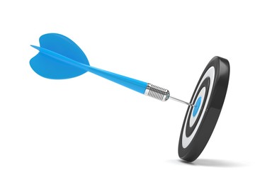 arrow darts in target. 3d rendering.