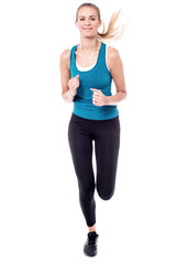Female Runner with Headphones.