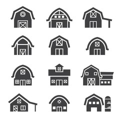 farm building icon set