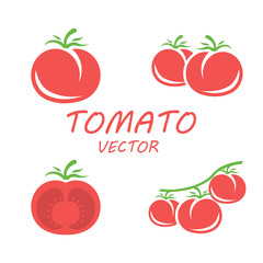 Vector flat tomato icons set