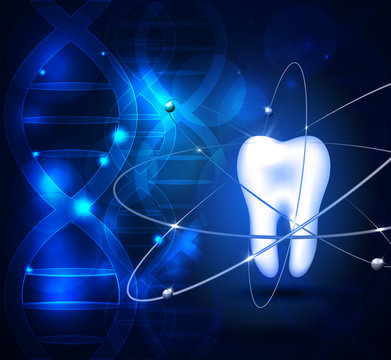 Healthy white tooth scientific background