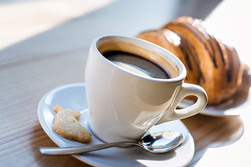 breakfast with cup of coffee