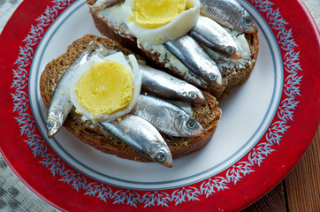 Estonian sandwich with  anchovies