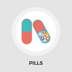 Contraceptive pills vector flat icon