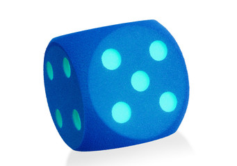 Large blue foam die isolated - 5
