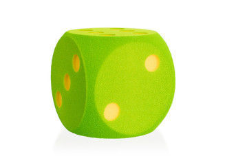 Large green foam die isolated - 2