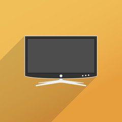 LCD TV icon with long shadow