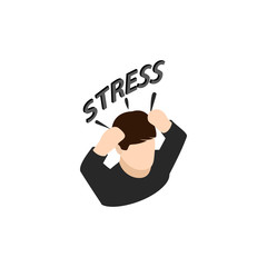 Stressed businessman icon, isometric 3d style