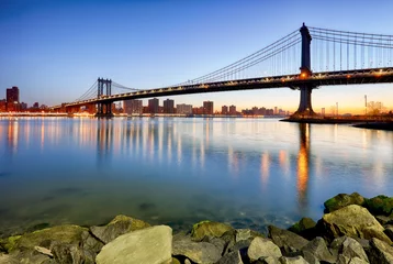 Papier Peint photo autocollant New York New York, pont de Manhattan