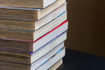 Fototapeta premium A close up image of books