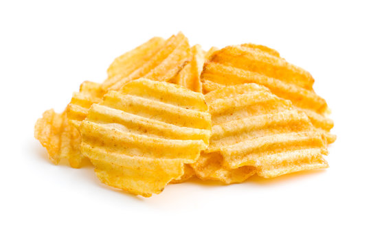 Crinkle cut potato chips.