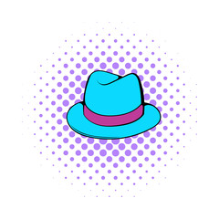 Men hat icon, comics style