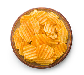 Crinkle cut potato chips.