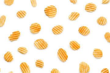 Crinkle cut potato chips.