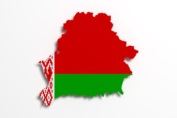 Silhouette of Belarus map with flag