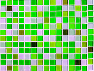 mosaic wall tile dark and light green tone color closeup