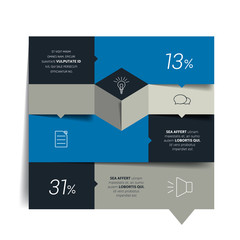 Square template infographic banner diagram. Flat vector tab.