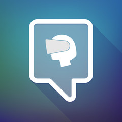 Fototapeta premium Long shadow tooltip icon on a gradient background with a femal