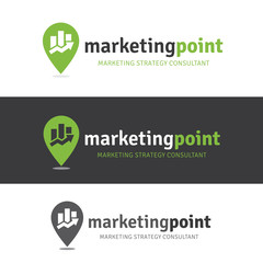 Marketing Point. Map logo. Vector logo template.