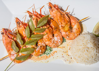 brochette de gambas