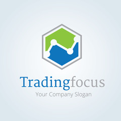 Trading focus logo, marketing logo, economic logo. Vector logo template.