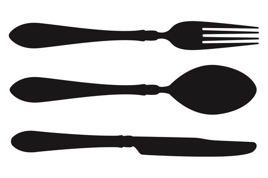 Cutlery set icon. Fork, spoon and knife