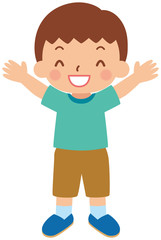 ばんざいする子供