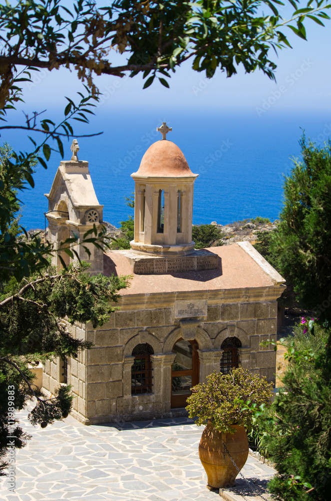 Poster moni preveli cloister on crete island, greece