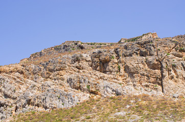 Fototapeta na wymiar Old fort on Gramvousa island, Crete, Greece